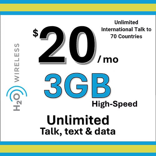 H2O $20 Cellphone Plan