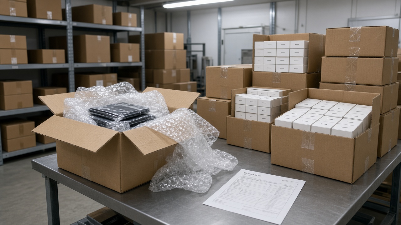 Wholesale SIM boxes opened in a store stockroom